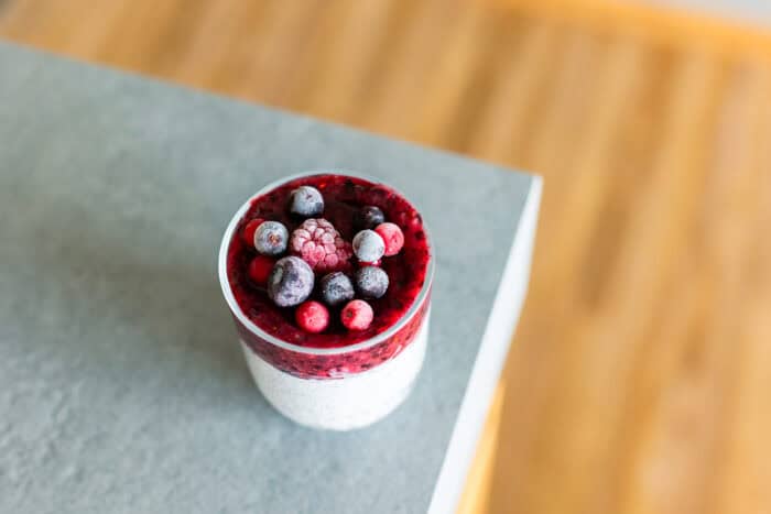 Chia puding z chia semienok.