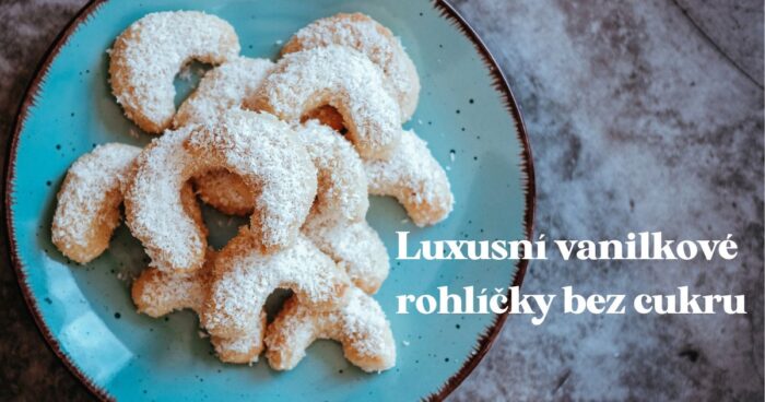 Vanilkové rožteky bez cukru s mandľovej múky. Luxusné vianočné pečivo na váš stôl.