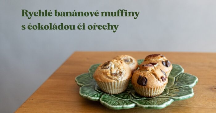Najlepší recept na rýchle banánové muffiny s čokoládou či orechmi.