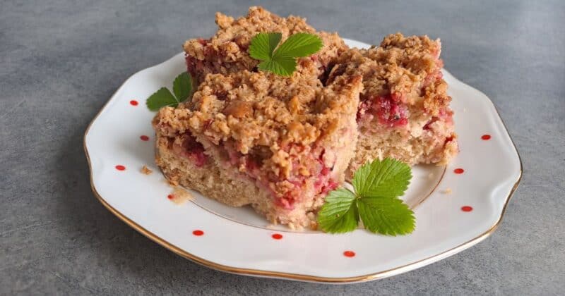 Ríbezľový koláč s posýpkou.