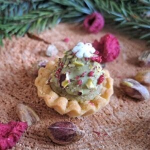 Linecké koláčiky s pistáciovým krémom.