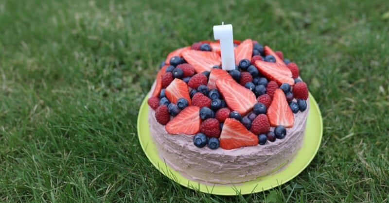 Torta k 1. narodeninám bez cukru.